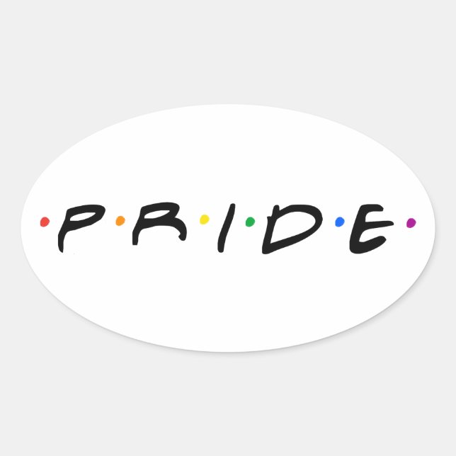 PRIDE-T - Shirt der 90er Jahre Ovaler Aufkleber (Vorderseite)