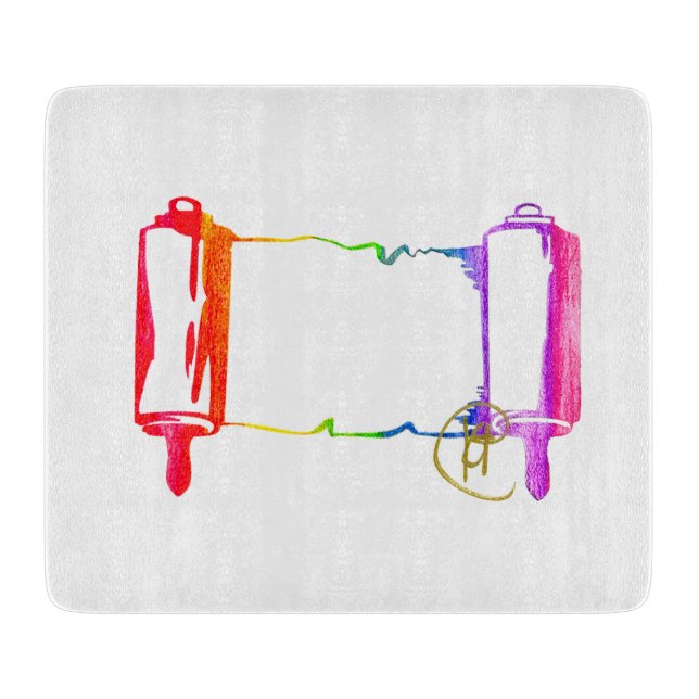 Pride Torah Art Challah Cutting Board Schneidebrett (Vorderseite)