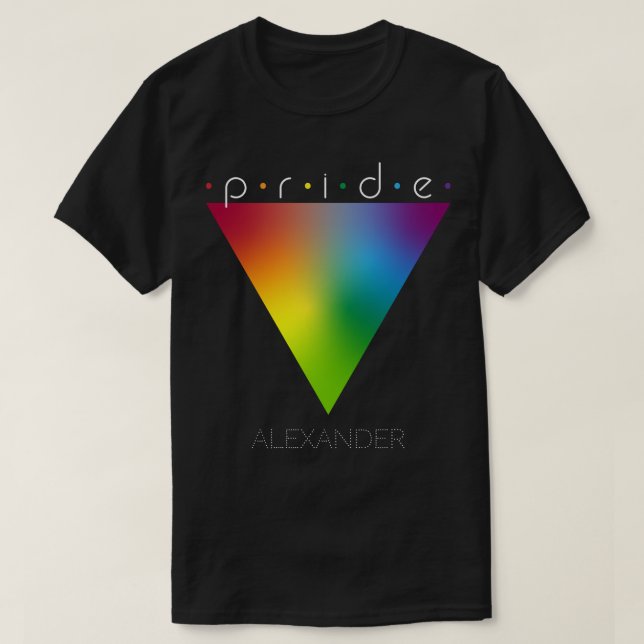 Pride Trendy Rainbow Triangle Gay LGBTQ Queer Name T-Shirt (Design vorne)
