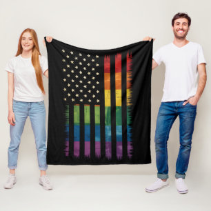 Pride USA Amerika abgenutzte Regenbogenflagge LGBT Fleecedecke