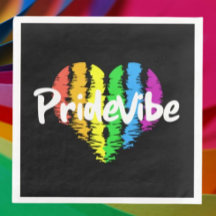 PrideVibe Heart: Kühl schwarzes Papier Napkins