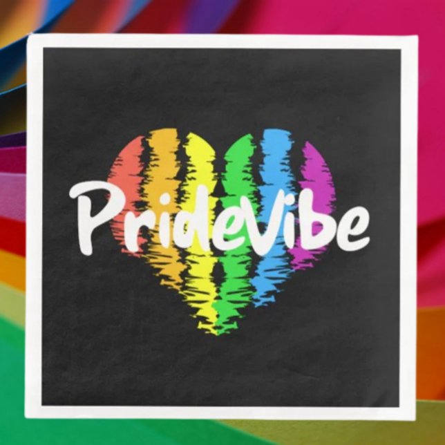 PrideVibe Herz: Feste schwarze Papiertücher Serviette (Von Creator hochgeladen)