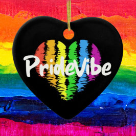 PrideVibe Rainbow Heart: Zeitloser Stolz Keramik Ornament