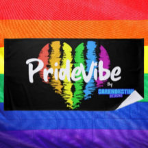 PrideVibe Regenbogen-Herz-Strandtuch: Kühn und sto