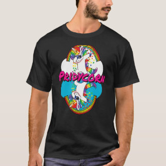 Pridycorn 8 Cloud Proud Rainbow Unicorful D T-Shirt