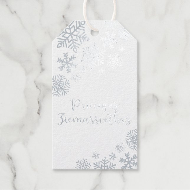 Priecīgus Ziemassvētkus, Lettisch Frohe Weihnachte Geschenkanhänger (Vorderseite)