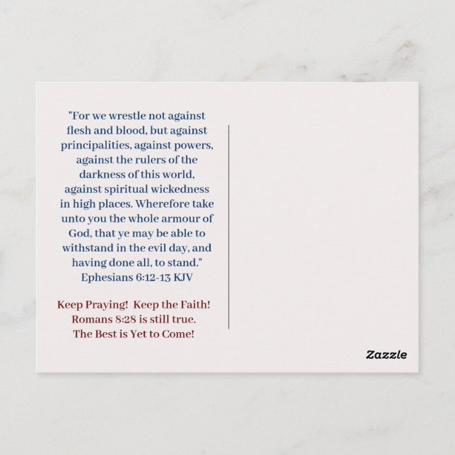 PRIER POUR LA Carte postale AMERICA (Dos)