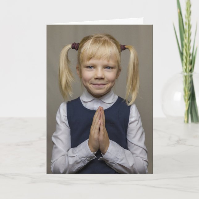 PRIER POUR VOTRE CARTE DE FILLE HUMOUR SALUVATION (Devant)