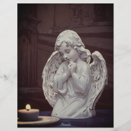 Prière Ange Cherub Statue Bougie Papier à scandale