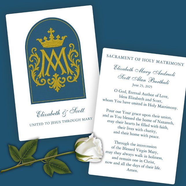 Prière catholique de mariage Bleu marian (Créateur téléchargé)