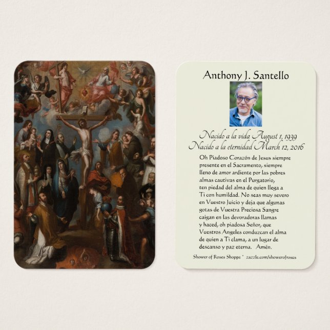 Prière commémorative des Saints de Crucifixion fun (Devant & derrière)