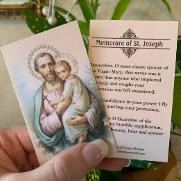 Prière commémorative Saint Joseph & Jésus Carte Sa
