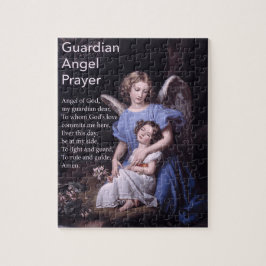Prière d'ange gardien avec le puzzle de fille