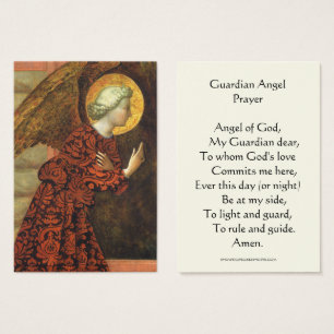Prière de l'Ange du Gardien catholique Carte Saint