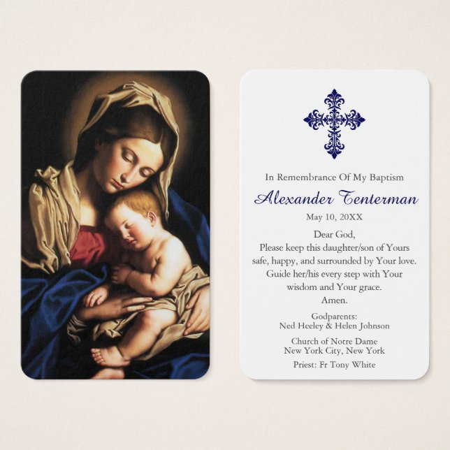 Prière du baptême | Madonna & Child (Devant & derrière)