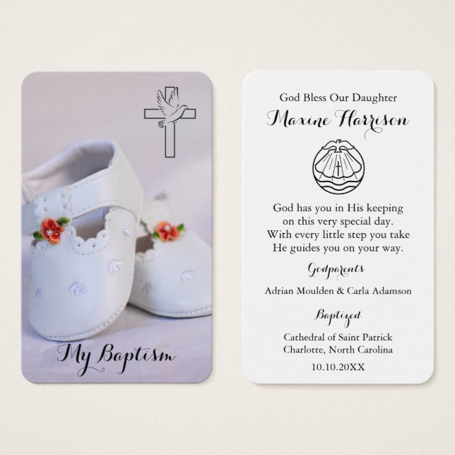Prière du baptême | Petites chaussures (Devant & derrière)