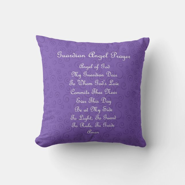Prière du Gardien Ange Purple Jeu Oreiller (Recto)