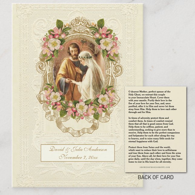 Prière du Mariage catholique traditionnel Carte Sa (Créateur téléchargé)
