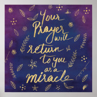 Prière Faith Hope Miracle Affirmation Art Poster