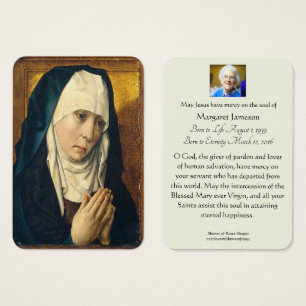 Prière funéraire catholique de la Vierge Marie