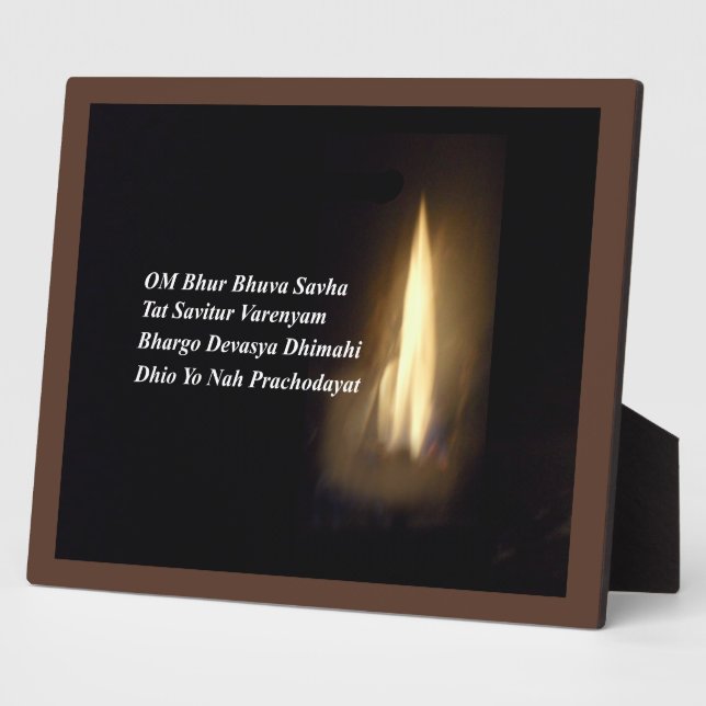 Prière Mantra Gayatri Om Bhur Bhuvah, Plaque (Côté)