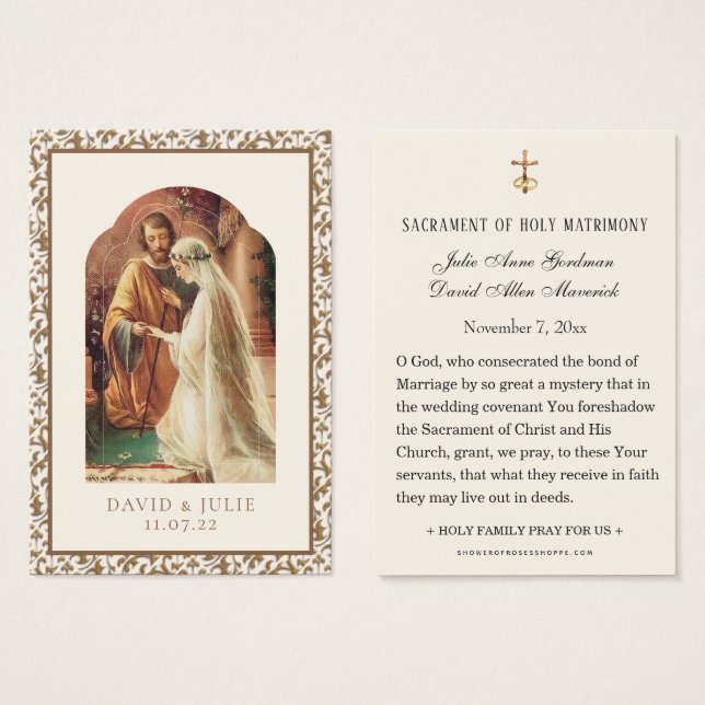 Prière Mariage catholique Espousal Vierge Marie (Devant & derrière)