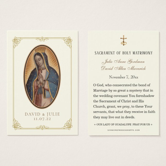 Prière Mariage de Guadalupe ivoirienne et d'or (Devant & derrière)