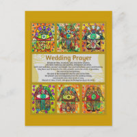 Prière Mariage juive Golden Hamsa Carte postale