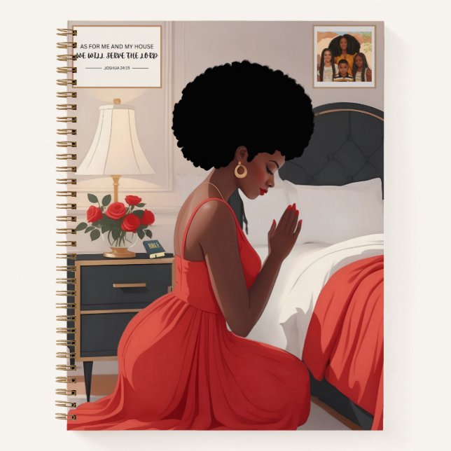 Prière Mère Rich Red-Orange Hard Cover Journal (Devant)