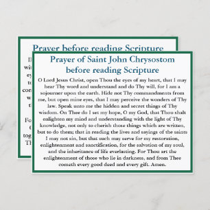 Prière orthodoxe avant lecture de la carte d'écrit