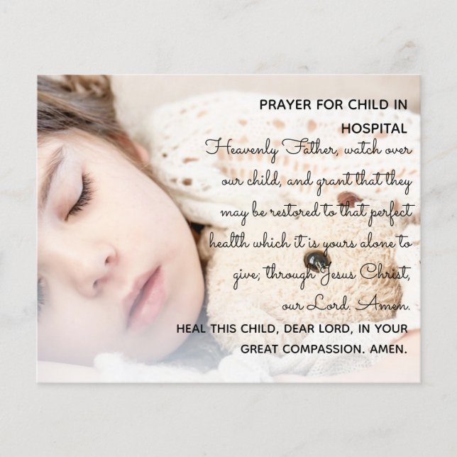 Prière pour enfant à l'hôpital - Carte postale (Devant)