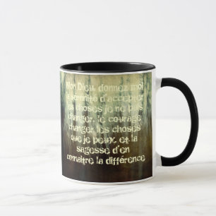 Prière sale de sérénité dans la tasse françai