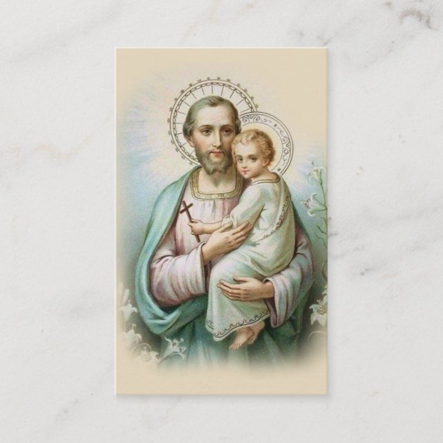 Prière St Joseph de Memorare et carte sainte de (Devant)