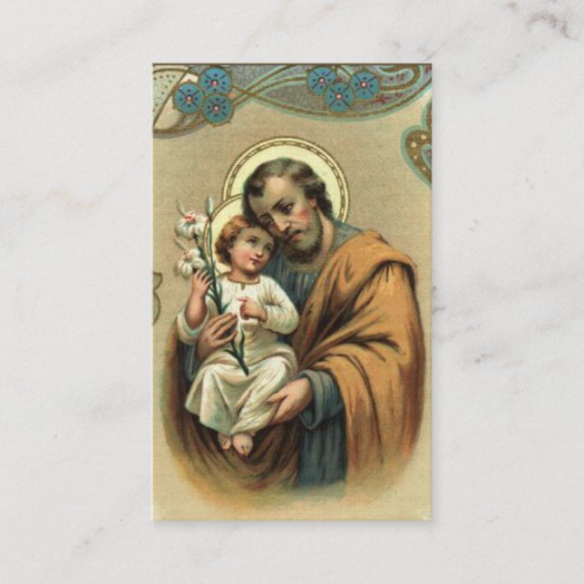 Prière St Joseph de Memorare et carte sainte de (Devant)