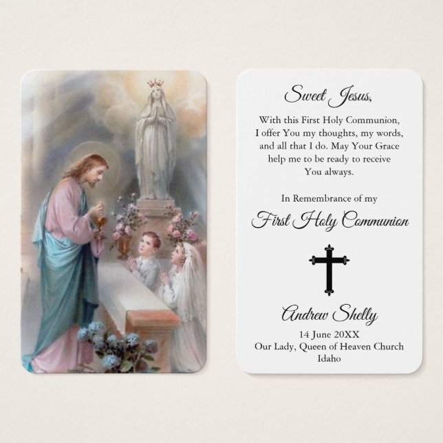 Prières de la première communion | Garçon et fille (Devant & derrière)