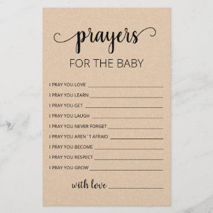 Prières modifiables pour la carte Baby shower Part