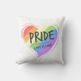 Priese Liebe ist Liebe Regenbogen Herz Kissen