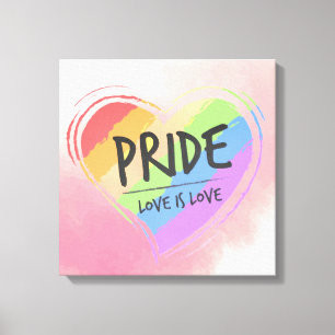 Priese Liebe ist Liebe Regenbogen Herz Leinwanddruck