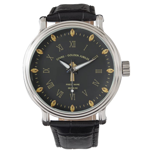 PRIEST 50. Golden Jubilee Priestertum Katholik Armbanduhr (Vorderseite)