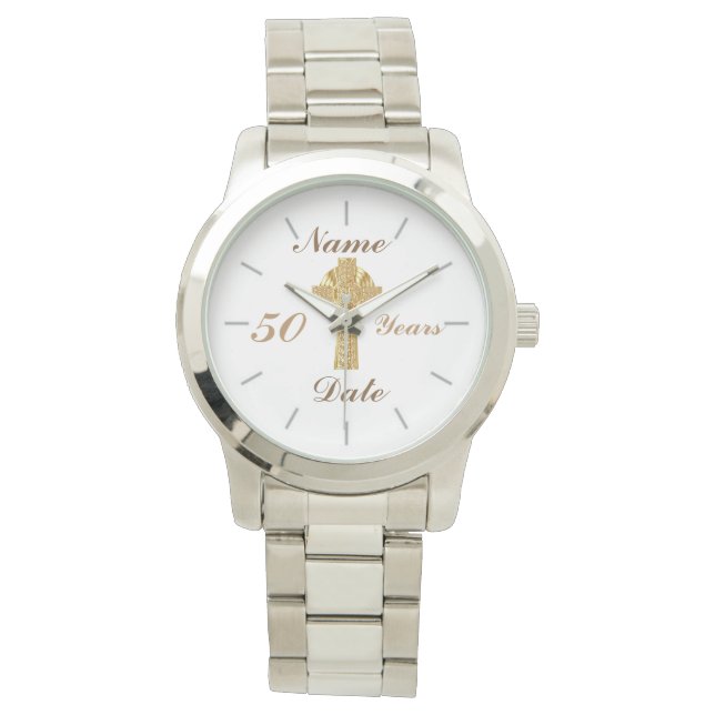 Priest Golden Jubilee 50. Personalisierte Uhr (Vorderseite)