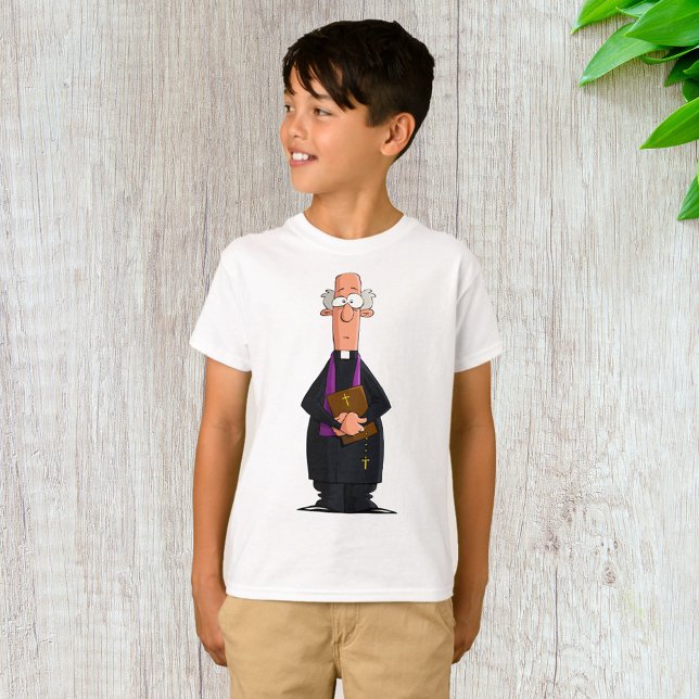 Priest Holding Bibel IFunny Clergy Charakter T-Shirt (Von Creator hochgeladen)