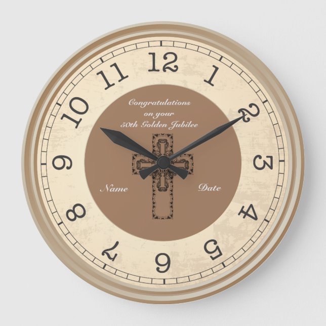 Priest Jubilee 25. 50. Gedenkuhr Große Wanduhr (Vorderseite)