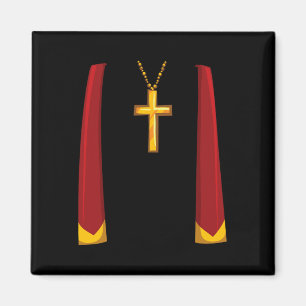 Priest Lazy Diy Halloween Kostümminister Pastor Magnet