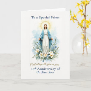 Priester 10. Weihejubiläum Marianischer Segen Karte