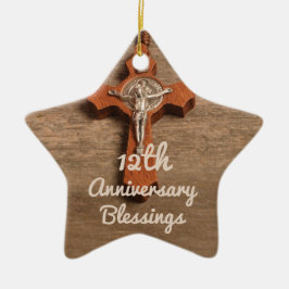 Priester 12. Ordination Jubiläum Rose und Rosary Keramik Ornament