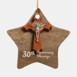 Priester 30. Ordination Jubiläum Rose und Rosary Keramik Ornament