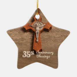 Priester 35. Ordination Jubiläum Rose und Rosary Keramik Ornament