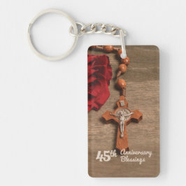 Priester 45. Ordination Jubiläum Rose und Rosary Schlüsselanhänger