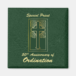 Priester 50 Jubiläum der Ordination Leder Look Magnet