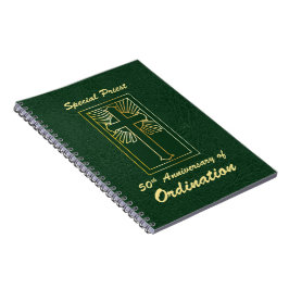 Priester 50 Jubiläum der Ordination Leder Look Notizblock